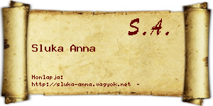 Sluka Anna névjegykártya